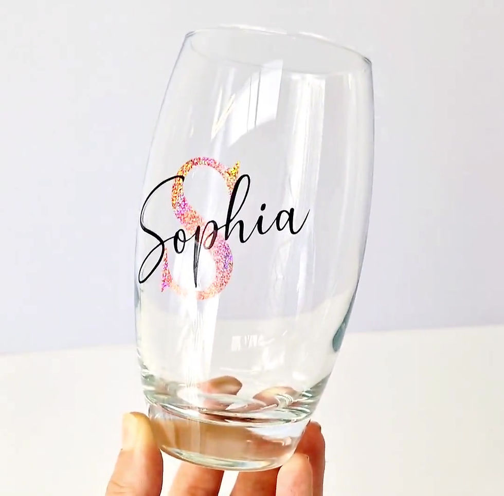 Thumbnail: Personalised Hiball Glass Tumbler Initial Name Birthday Christmas Secret Santa