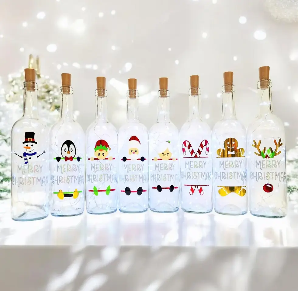 Thumbnail: Personalised Christmas LED Light Up Wine Bottle, Funny Secret Santa Gift