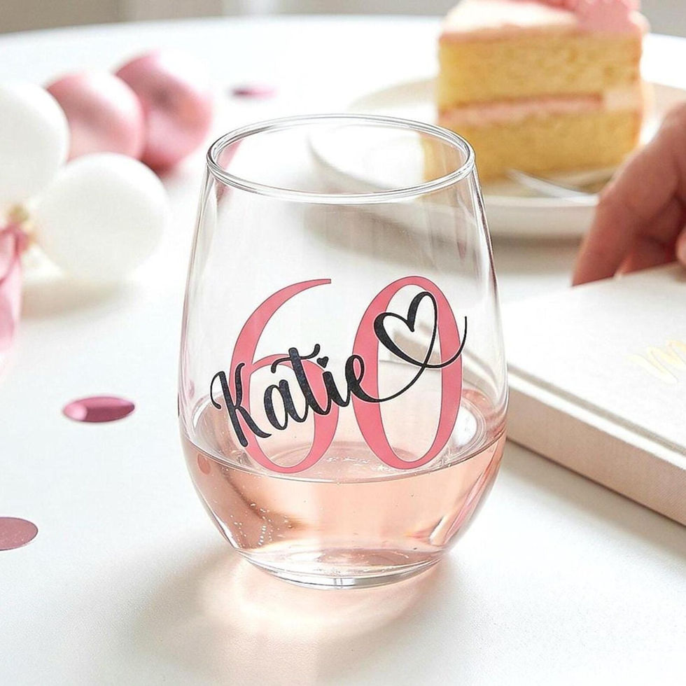 Thumbnail: Personalised 60th Birthday Glass Tumbler Gift For Mum Sister Nan Auntie