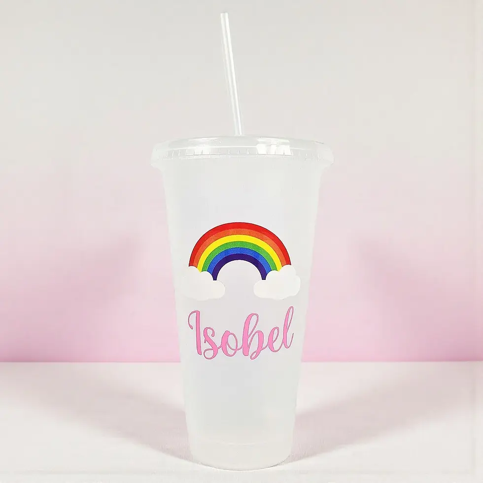 Thumbnail: Personalised Kids Rainbow Tumbler Birthday Party Favour Gift Children