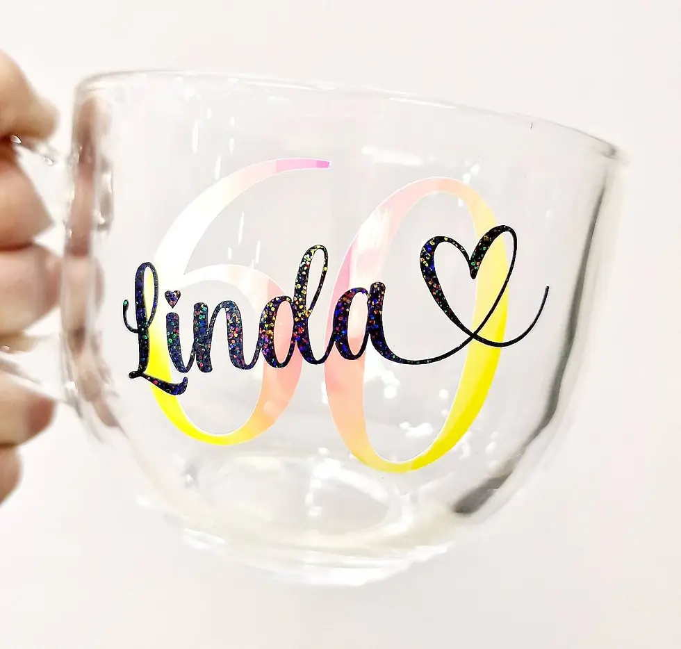 Thumbnail: Personalised Birthday Glass Coffee Mug 18th 21st 30th 40th 50th 60th 70th 80th