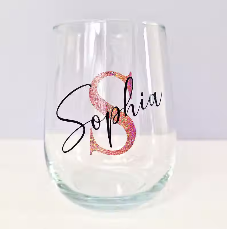 Thumbnail: Personalised Wine Glass Tumbler Birthday Christmas Secret Santa Gift For Her