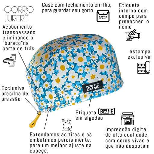 Miniatura: Flores do Campo - Gorro Cirúrgico Jurerê - Primavera