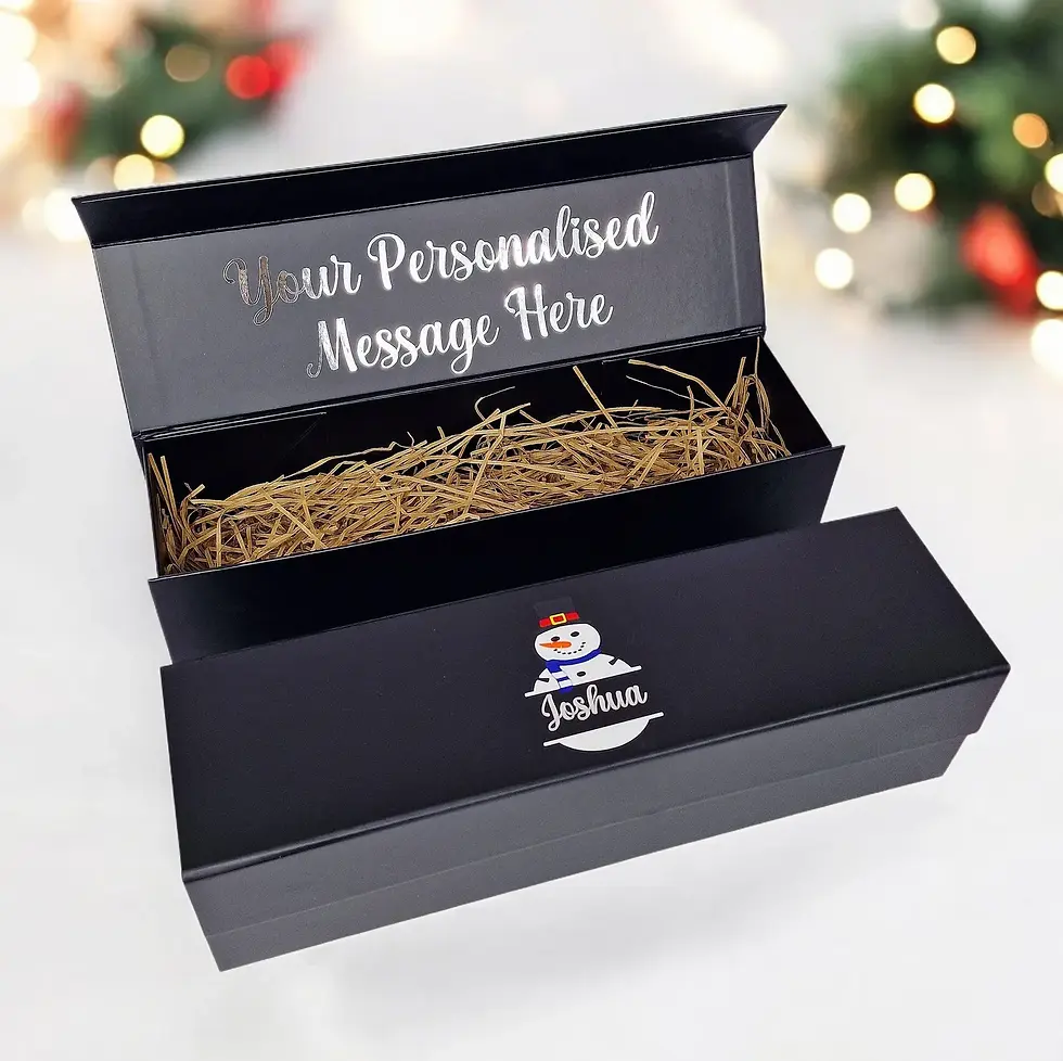 Thumbnail: Personalised Christmas Champagne Wine Bottle Gift Box, Luxury Presentation Gift