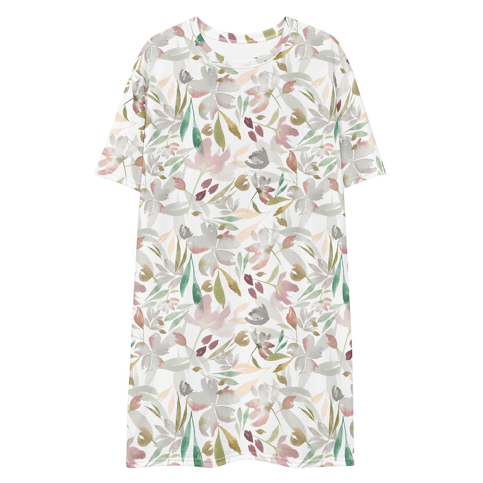 Thumbnail: PASTEL FLOWERS - T-shirt dress
