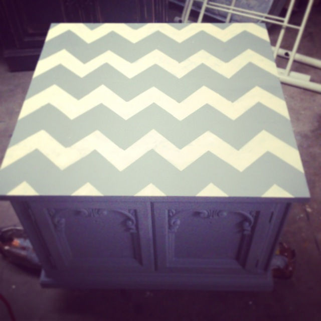 Chevron side table