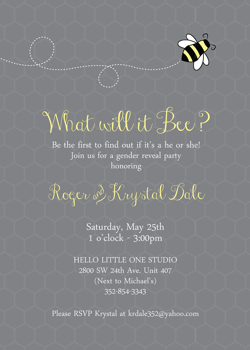 Bee Theme Gender Reveal Invitation