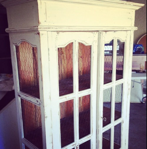 Antique Chicken Wire cabinet