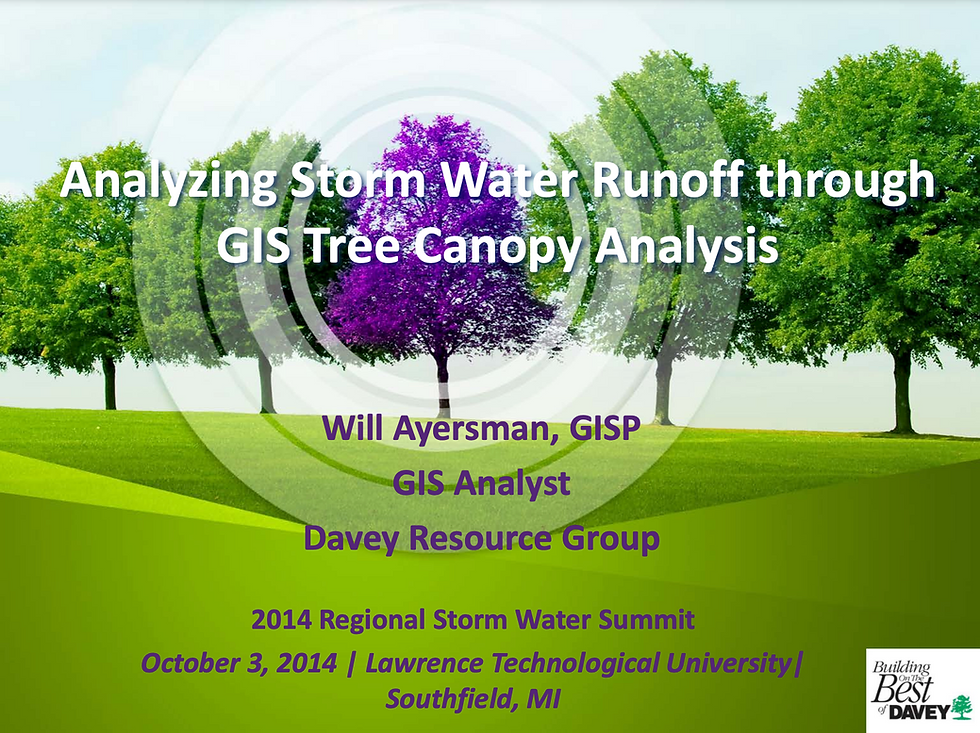Analyzing Stormwater Runoff through GIS Tree Canopy Analysis
