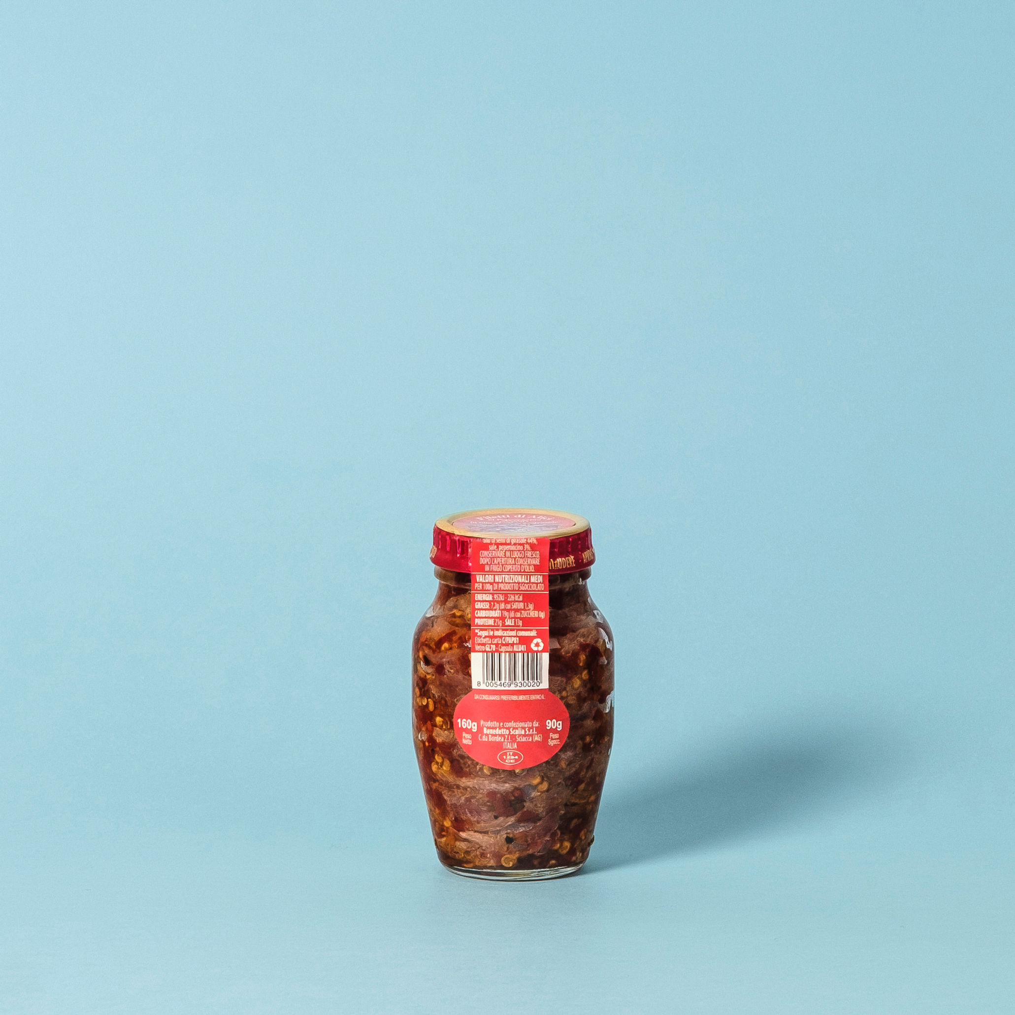 Anchovy fillets 160 gr with Chilli