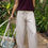 Thumbnail: Stripped pants in beige