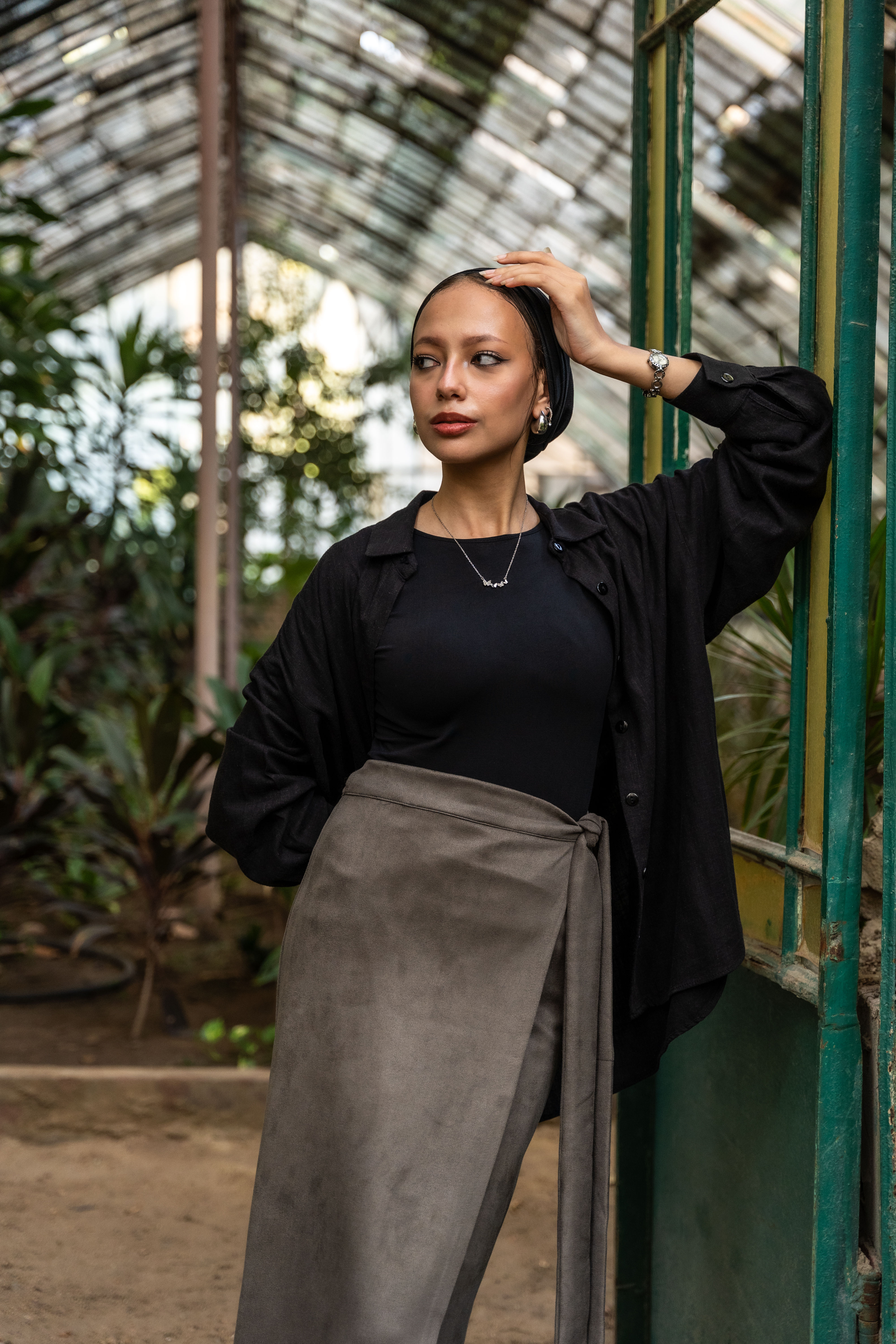 Olive branch wrap skirt