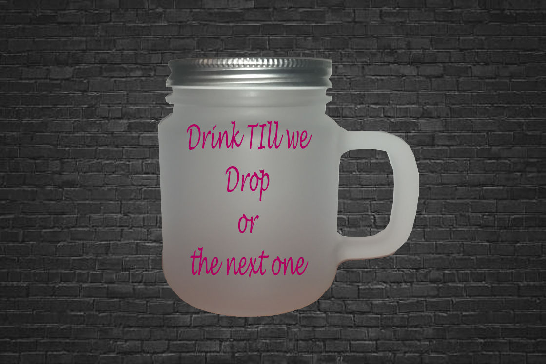 Glass Mason Jar Frosted