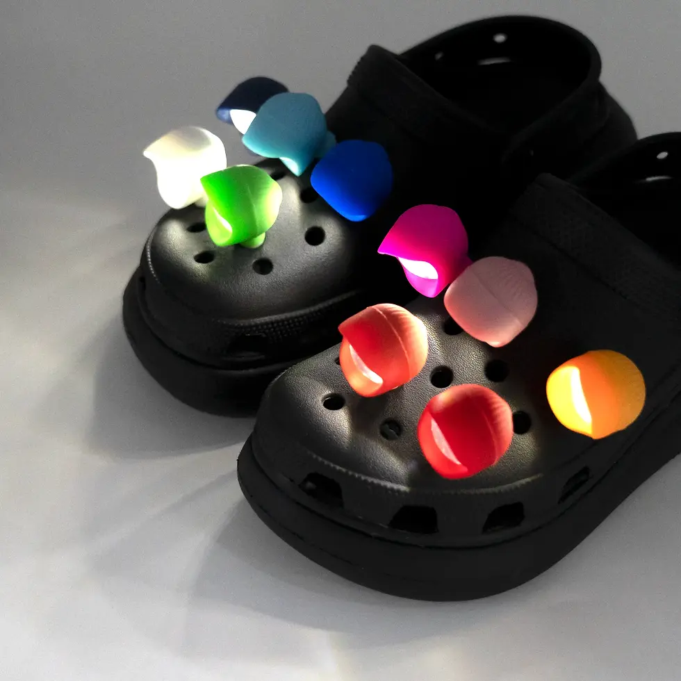 Thumbnail: 1/12pcs LED Light Shoe Charms Accessories Pins 12 Colors Luminous Shoe Buckle