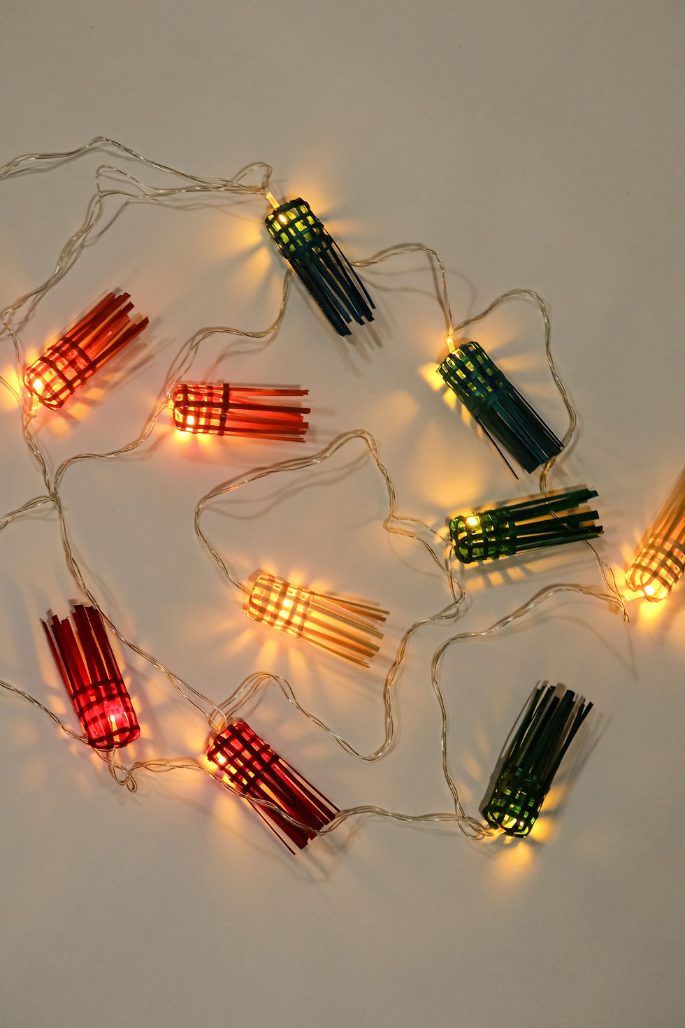Thumbnail: Multicoloured Frill Bamboo String Light 10m