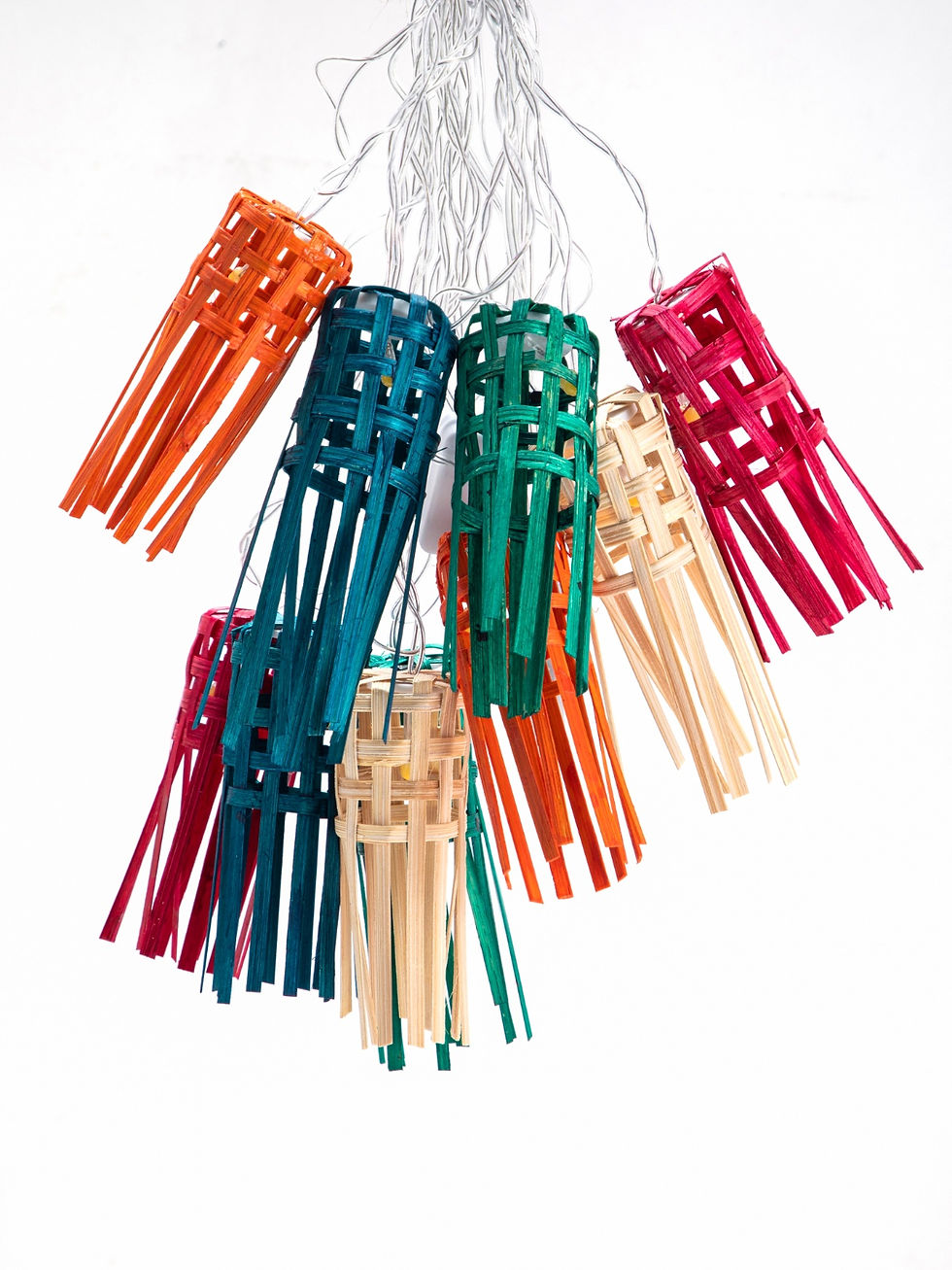 Thumbnail: Multicoloured Frill Bamboo String Light 10m