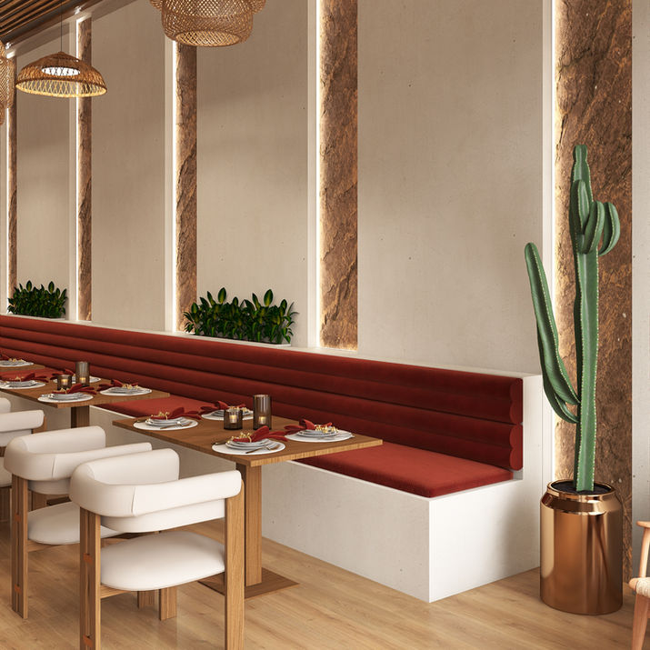 Restaurant rouge bois