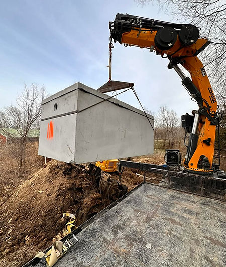 Concrete Septic Tank beig installed