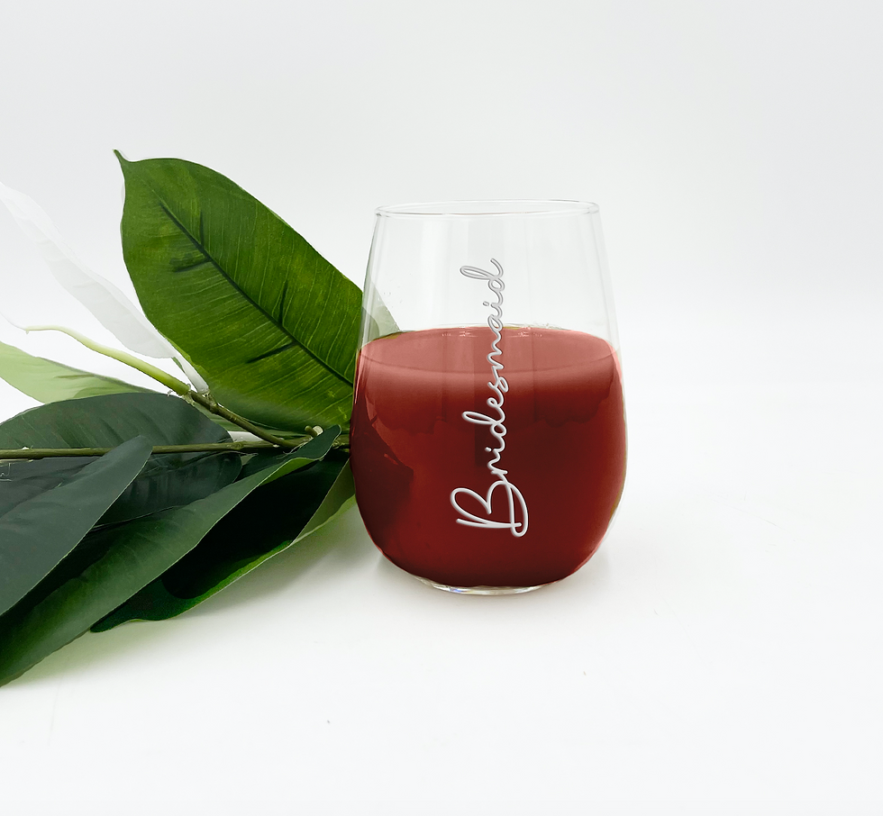 Bridesmaid Stemless Wine Glass