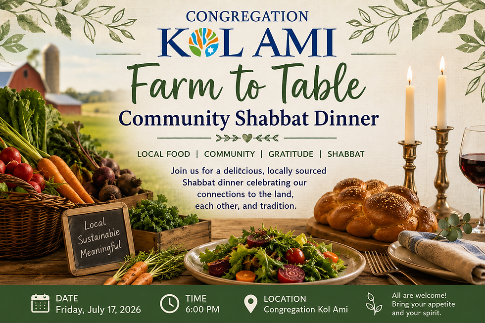 Farm to Table Shabbat Dinner for a Cause