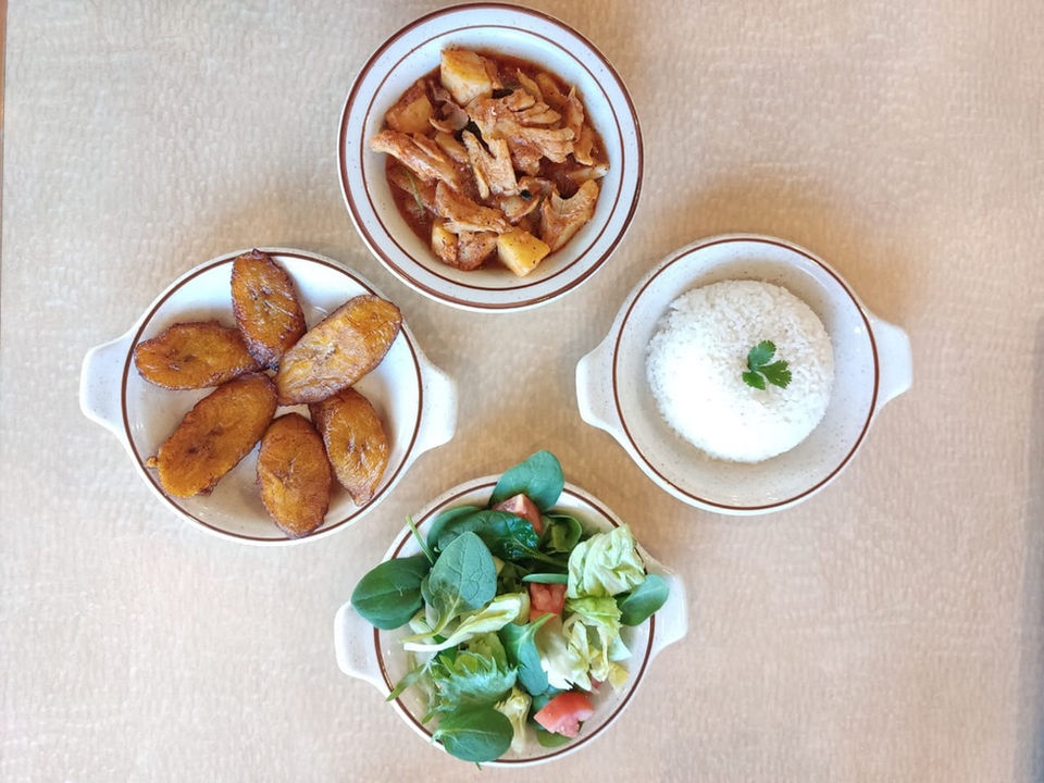 Bacalao with white rice and maduros