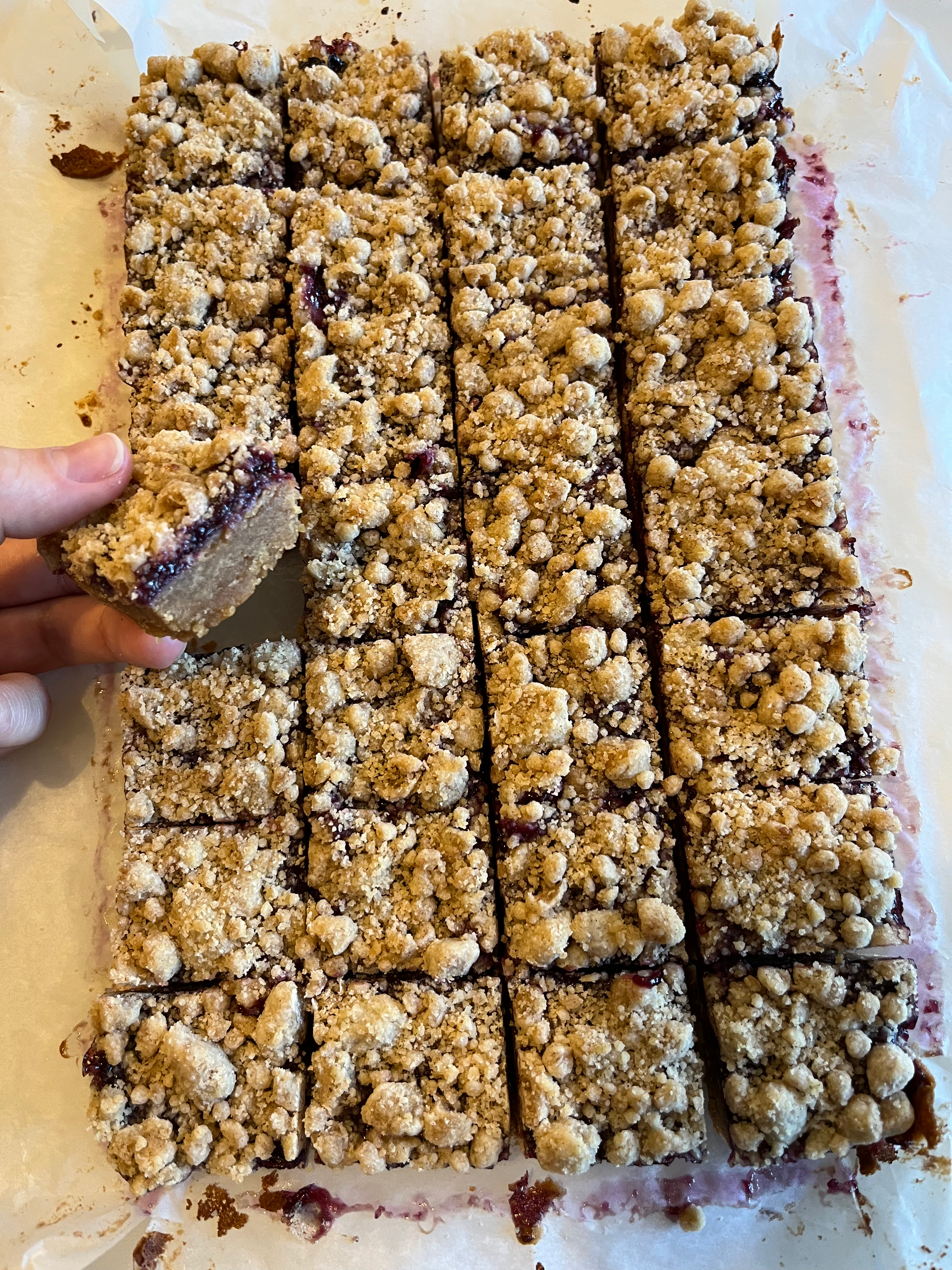 PB&J Crumble Blondies
