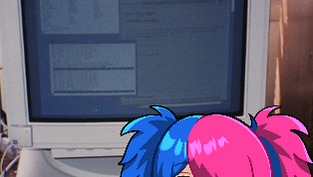 A gamer playing video games on a computer