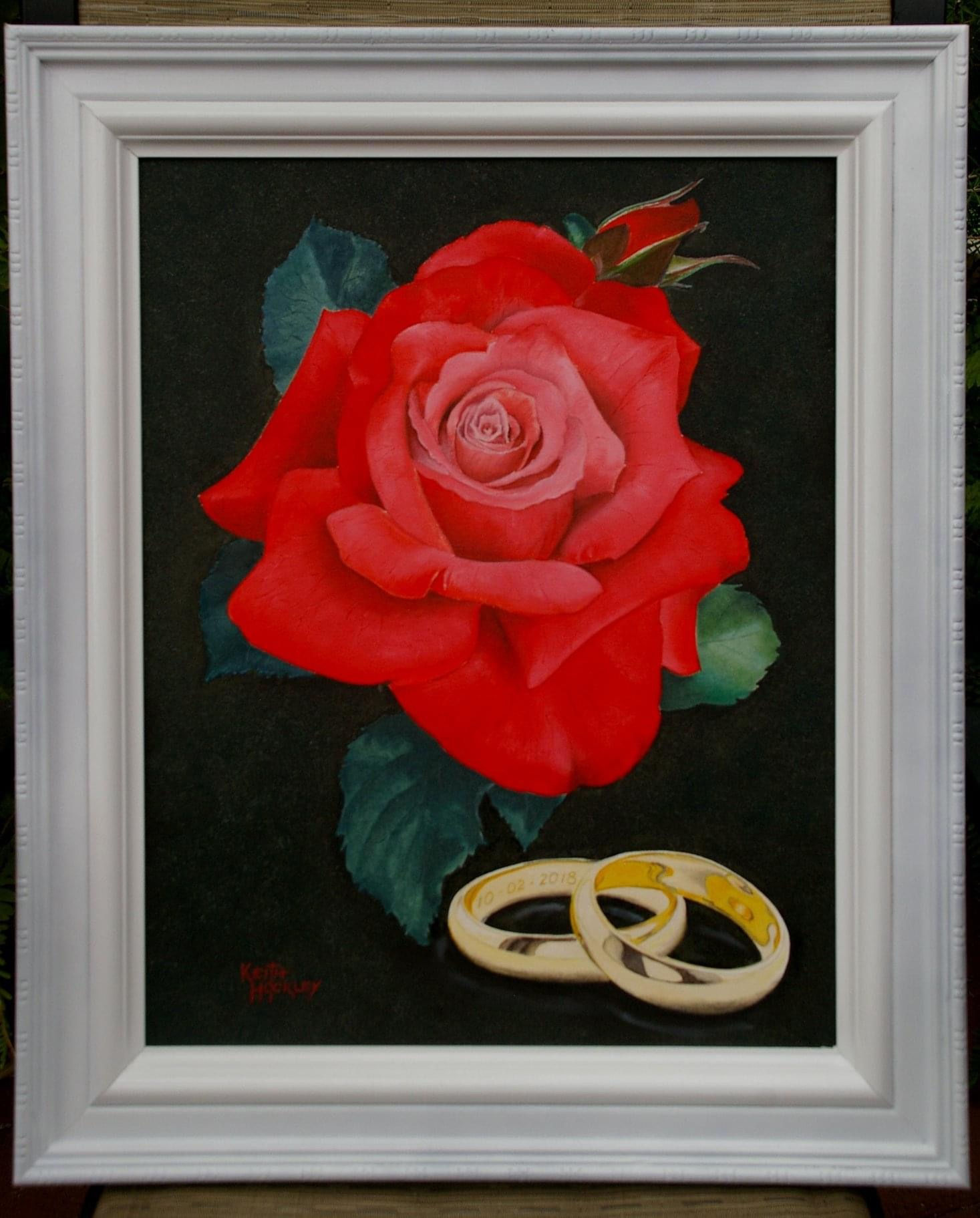 wedding bands with rose