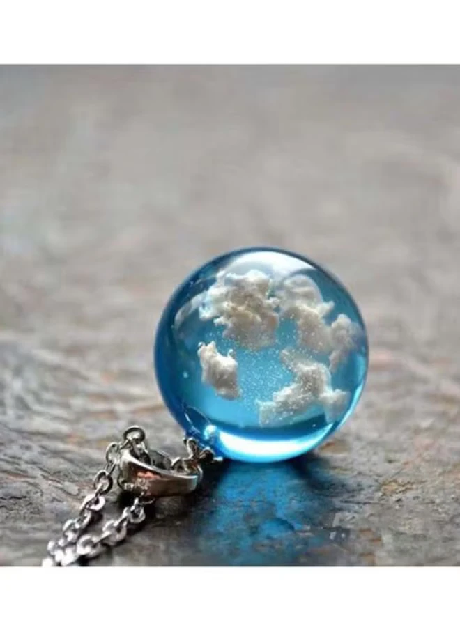 Thumbnail: Resin Round Ball Moon Pendant Necklace