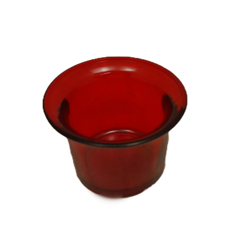 Glass Candle Holder - Red