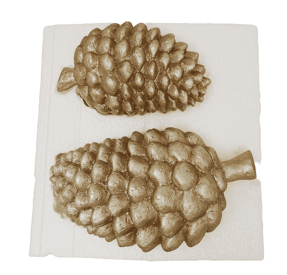 Coastal XL Gold Pinecones - Set of 2 - Top View