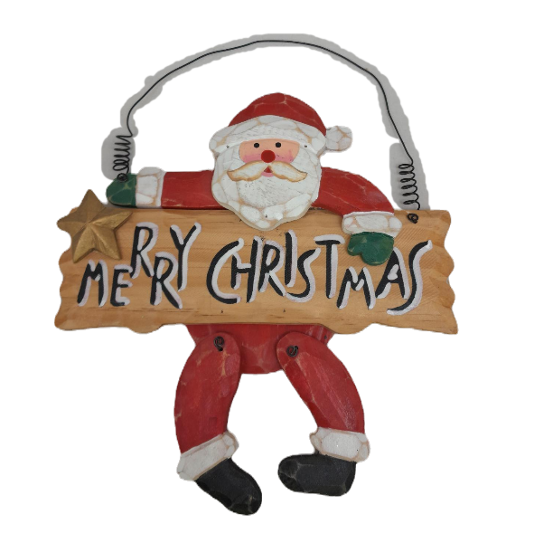 Hand Made Wooden Santa Ornament