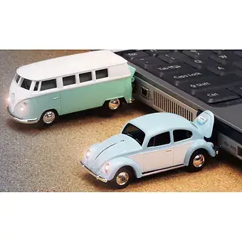 Thumbnail: Volkswagen Beetle USB Flash Drive 16GB - Blue - Side