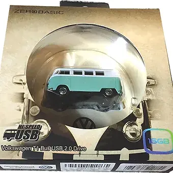 Volkswagen Beetle USB Flash Drive 16GB - Blue - Packaging
