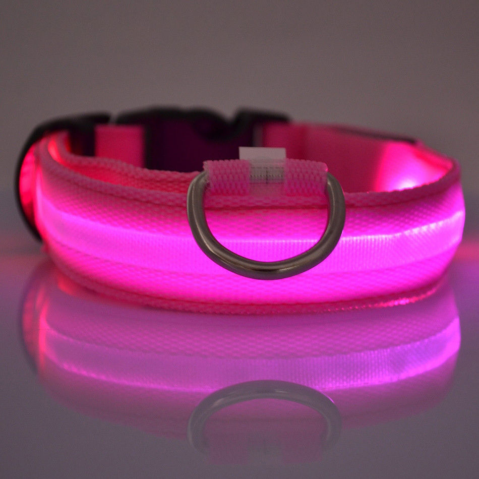 Thumbnail: Nylon LED Night Safety Flashing Glow In The Dark Dog Leash Dogs Luminous Fluores