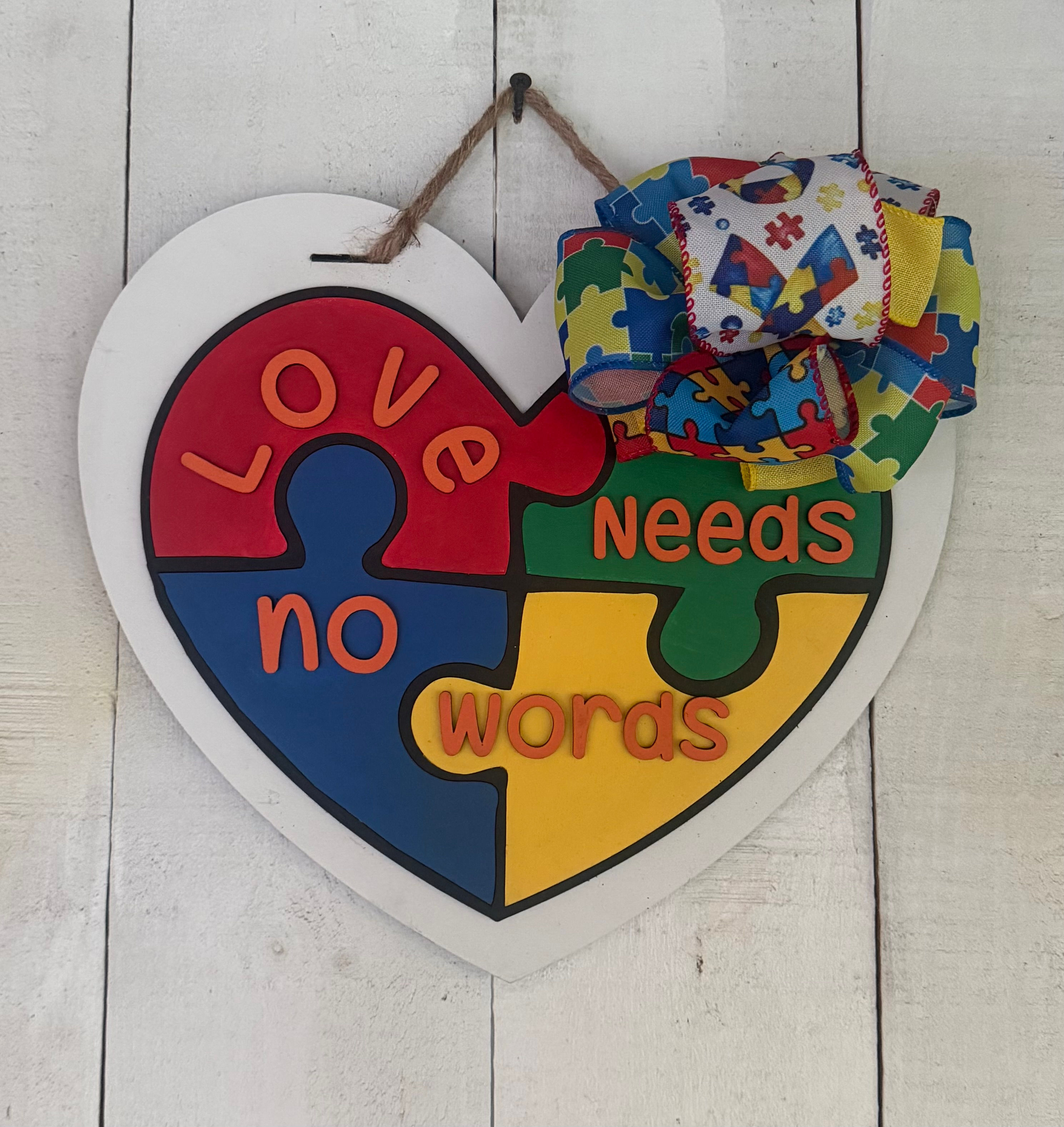 Autism Heart Door Signs