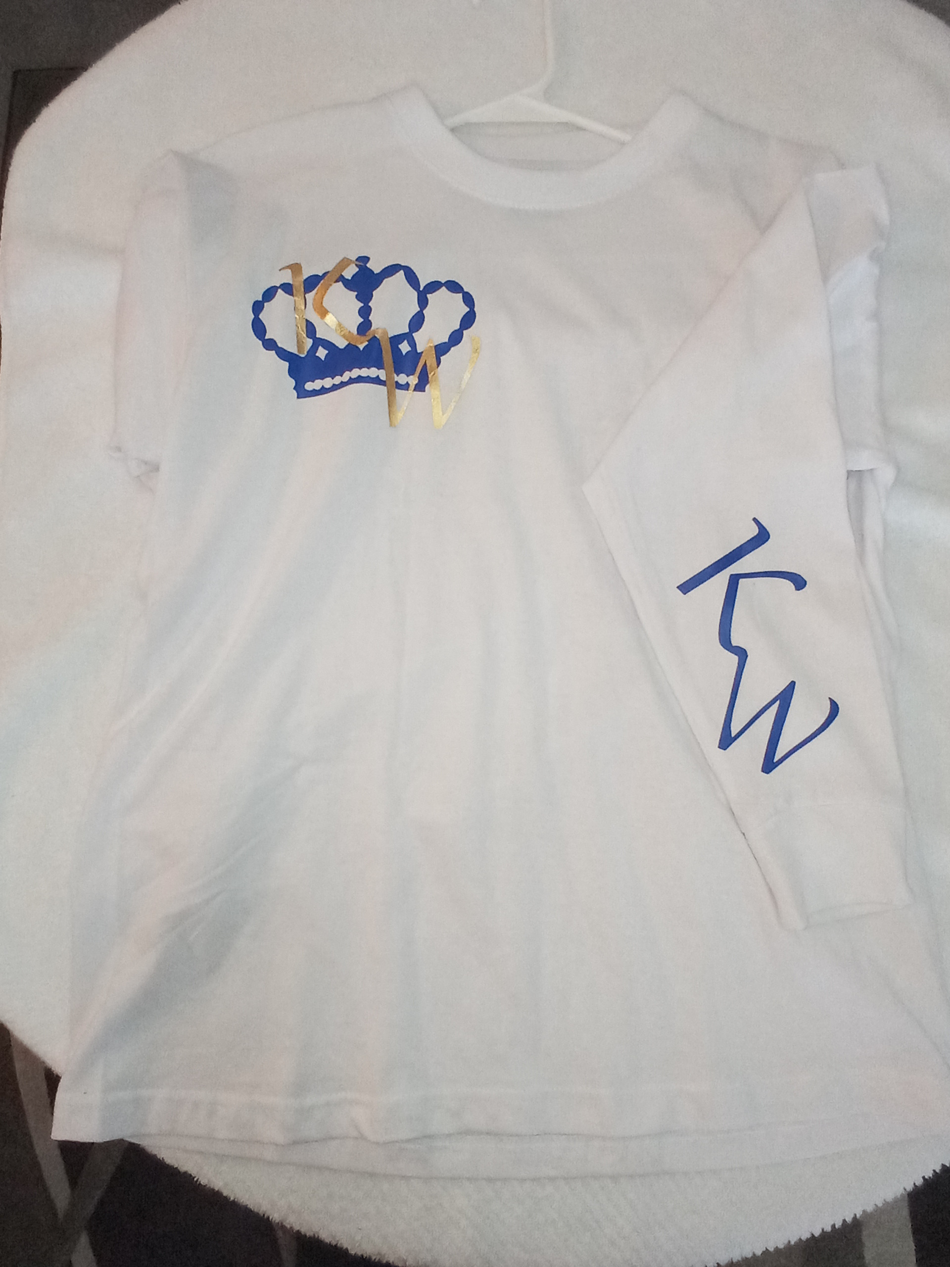 Kingswear Long Sleeve White Dark Blue