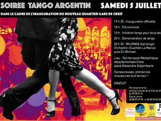 Samedi 5 Juillet 2025 à Crest: EVENEMENT TANGO GRATUIT!