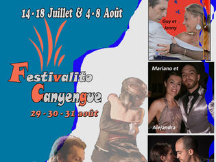 Festival Tango de Crest Eté 2025 - du 14 au 18 Juillet et du 4 au 8 Août et FESTIVALITO Canyengue-Milonga-Tango les 29, 30, 31 Août