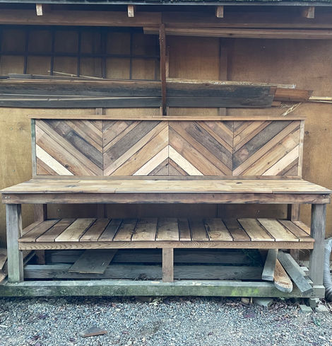 Potting Bench Made from Recycled Fence Boards 