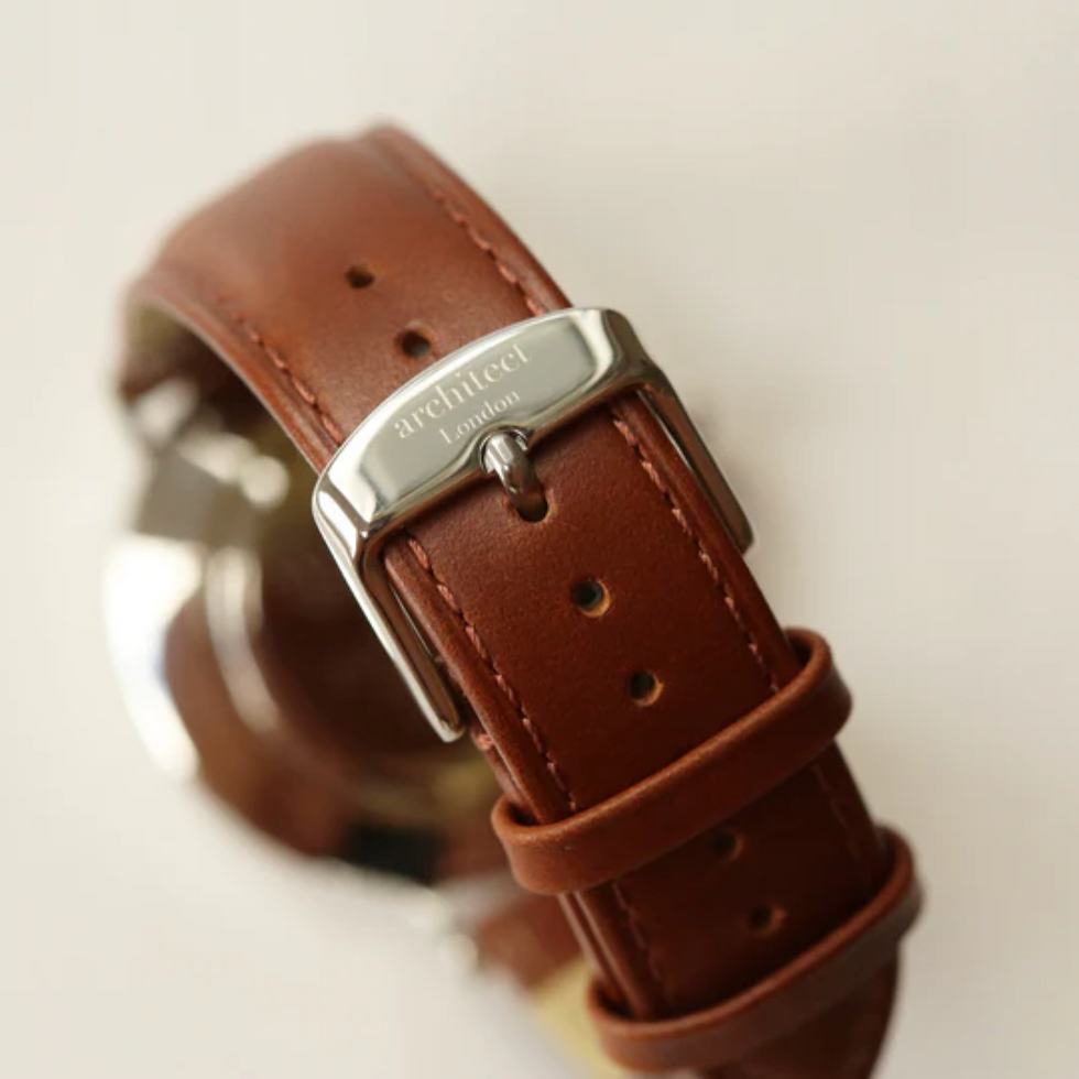 Thumbnail: Modern Font Engraving - Men's Architect Zephyr + Walnut Strap