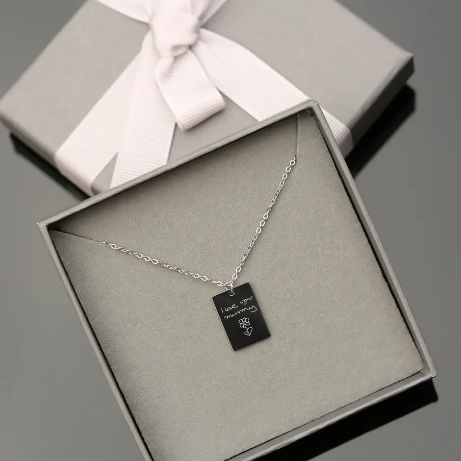 Thumbnail: Dazzle Personalised Necklace - Own Handwriting Engraving