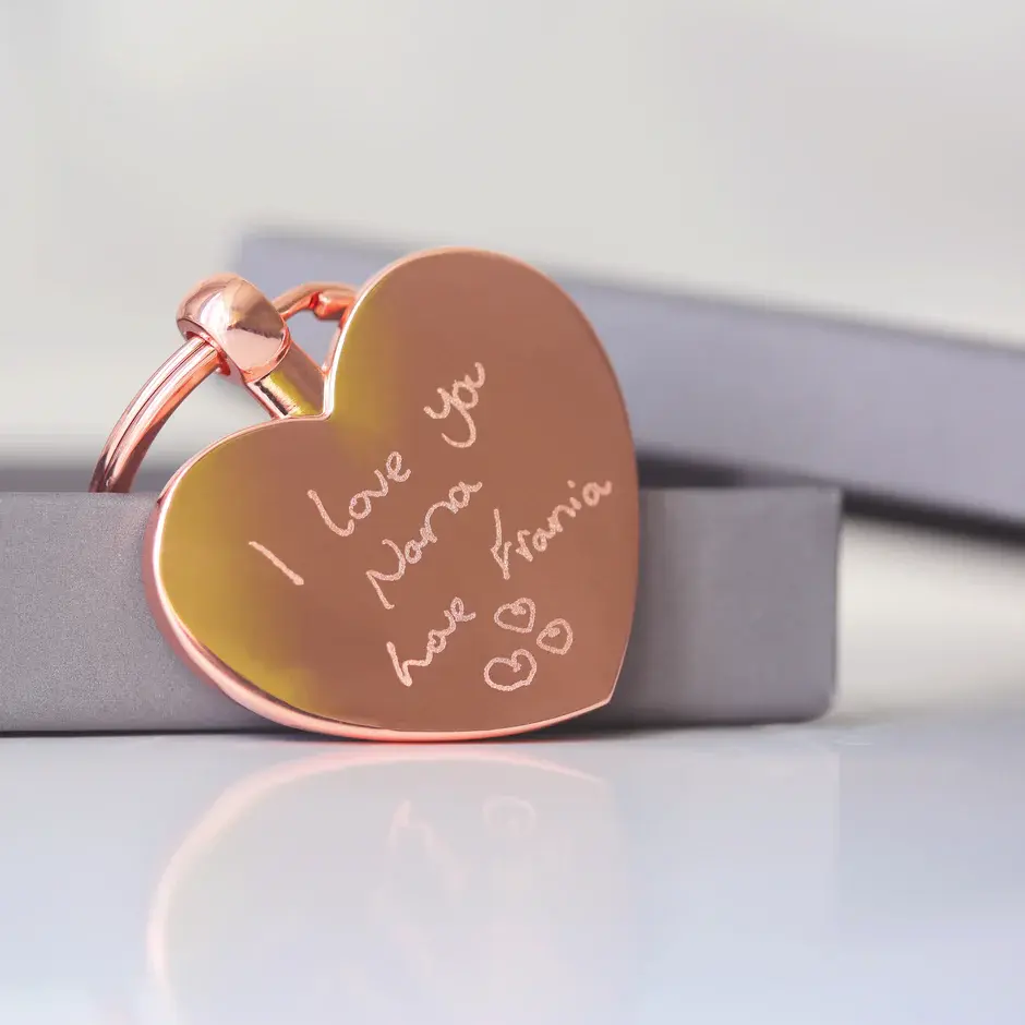 Thumbnail: Hearts Forever Keychain With Handwriting Engraving