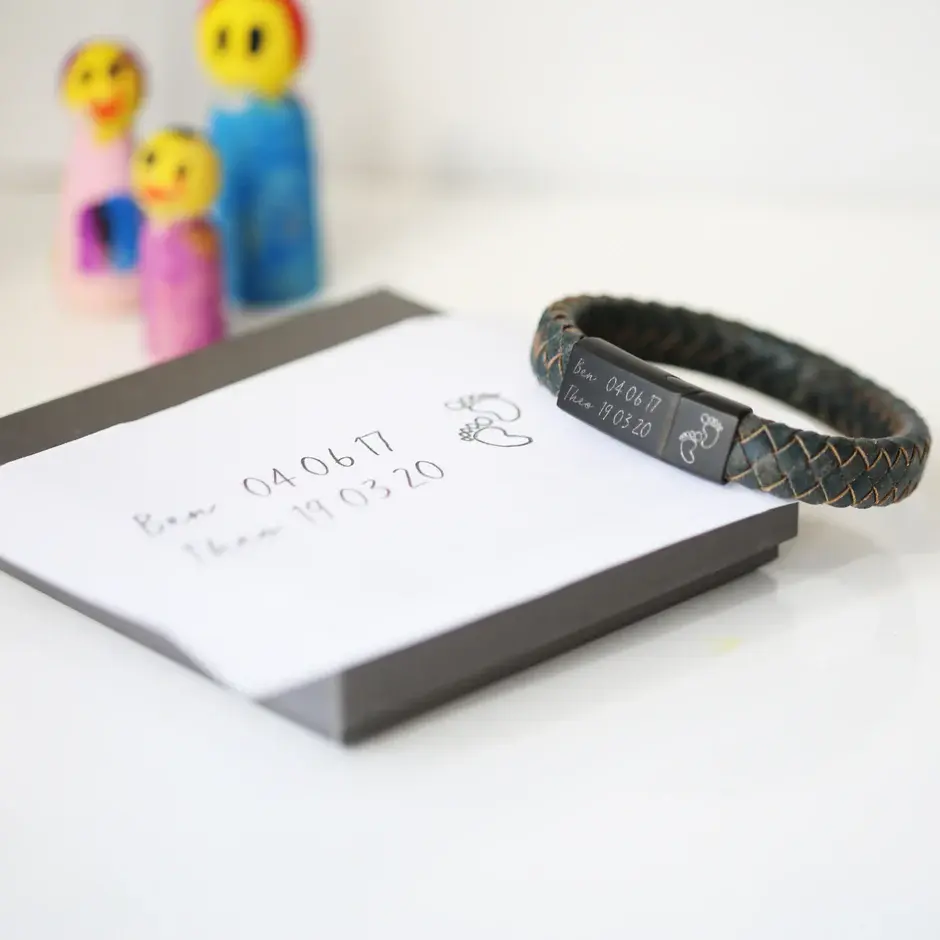 Thumbnail: Handwriting Engraved Antique Style Bracelet - Iron
