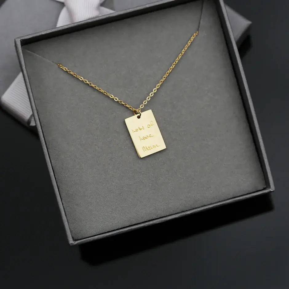 Thumbnail: Dazzle Personalised Necklace - Own Handwriting Engraving