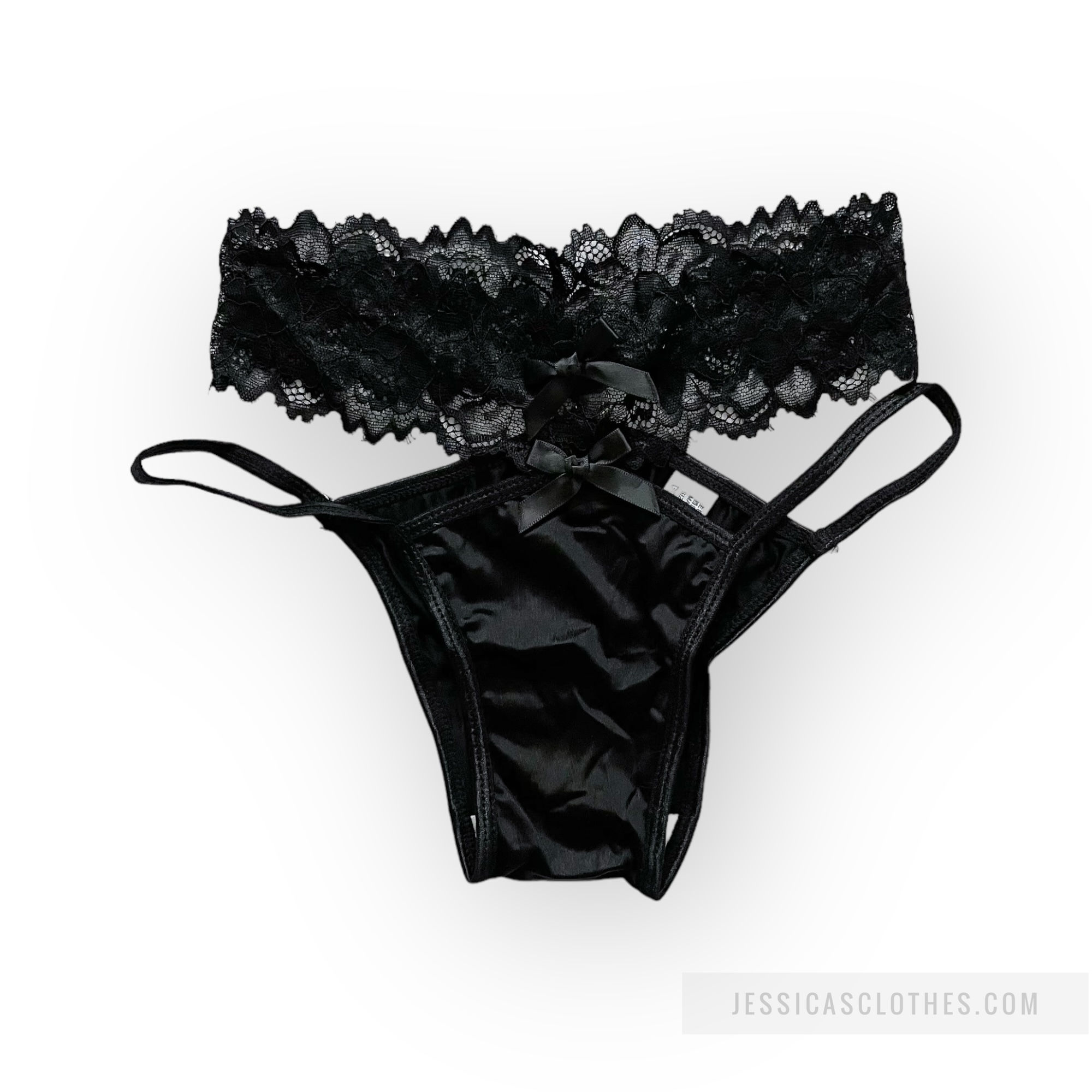 Black Satin Lacy Panty