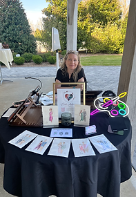 Live artist setup at wedding event.