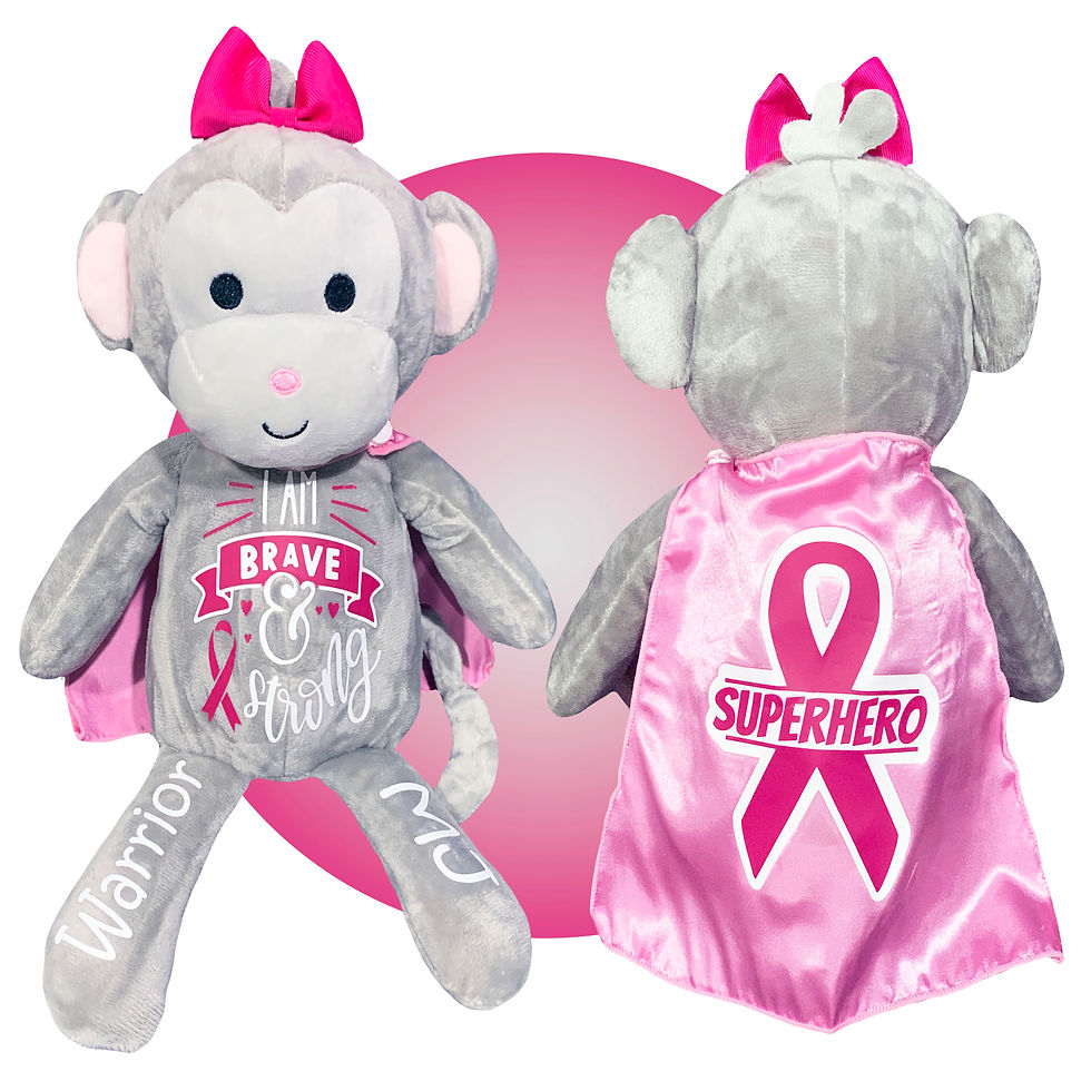 Thumbnail: personalized cancer gifts for kids, leukemia gifts for children with cancer, personalized monkey superhero gift for cancer