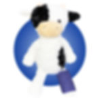 Thumbnail: 14" cow stuffed animal with cast on arm or leg