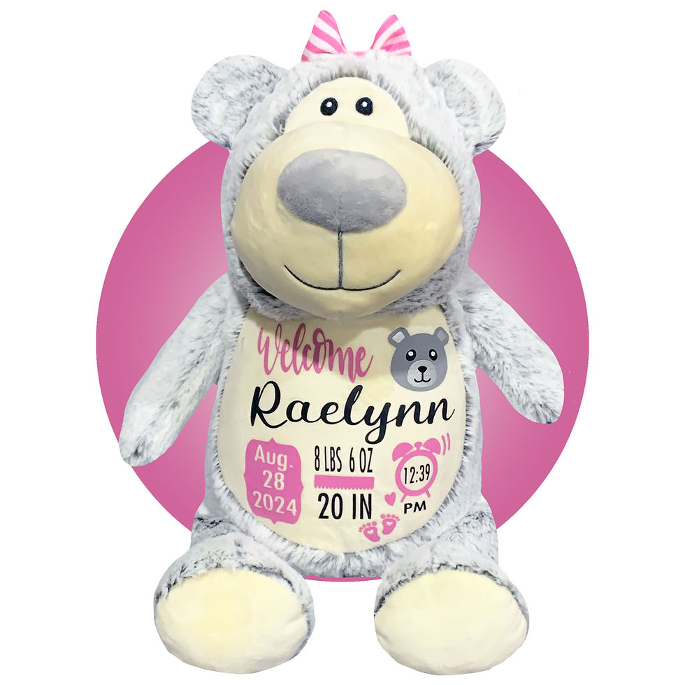 Thumbnail: birth stat stuffed animals, personalized stuffed animals for kids, plushy with birth stats, birth information plush
